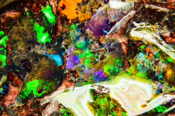 Obraz na płótnie Canvas beautiful close-up macro photo of Opal stone