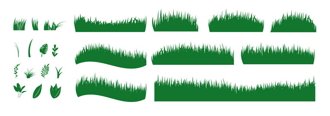 Grass vector collection - Set of grass and plant graphical resources.