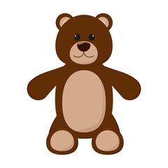 Cute cartoon brown bear cub