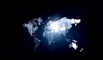 Fototapeta na wymiar Global network image . Mixed media
