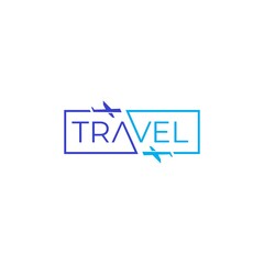 Travel, airplane flight. Vector logo icon template