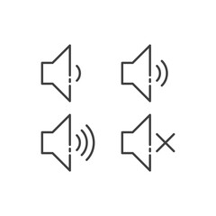 Speaker volume set. Vector icon template