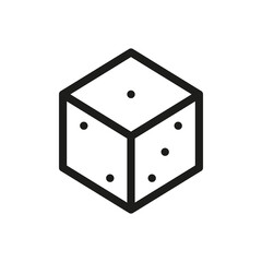 Dice isolated icon, board game linear icon, table game outline vector icon with editable stroke
