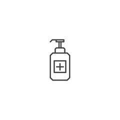 Hand sanitizer pump bottle. Vector icon template