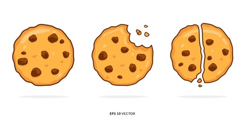 Chocolate Chip Cookies Vector Illustration - EPS 10 Vector
