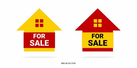 Home For Sale Sign or sticker illustration - EPS Vector