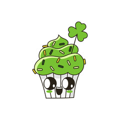 St Patrick's day cupcake. It can be used for card, sticker, patch, phone case, poster, t-shirt, mug etc.