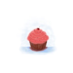 cupcake with pink icing