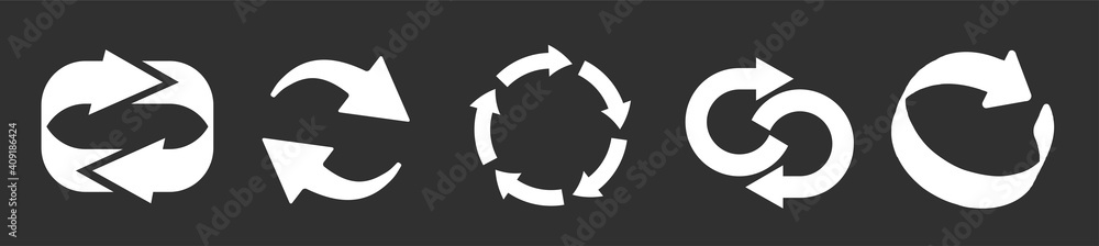 Aufkleber refresh icons set isolated on black. reload icon vector. update icon.