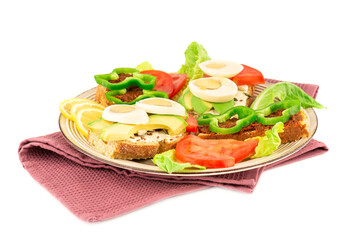 Sandwiches on beige plate