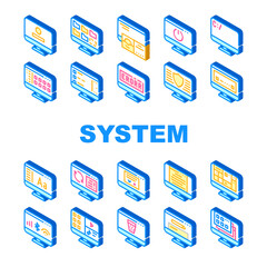 Fototapeta premium Operating System Pc Collection Icons Set Vector
