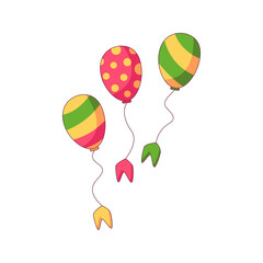Obraz premium balloon birtday cartoon doodle hand drawn concept vector illustration