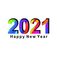 2021 happy new year greet design creative vector