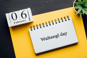 New zealand holiday Waitangi day of winter month calendar february