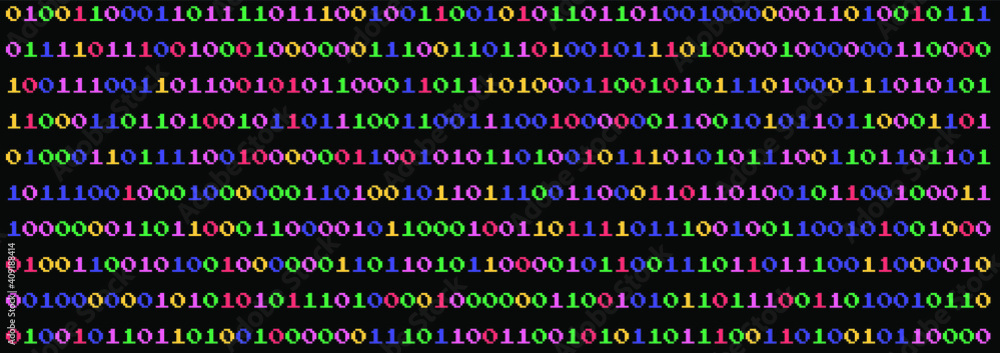 Fototapete Texture composed by a sequence of zero and one number. Abstract futuristic background with binary code.