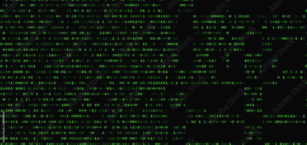 Poster Texture composed by a sequence of zero and one number. Abstract futuristic cyberspace with binary code, matrix background with digits.