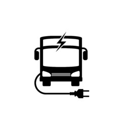 Electric bus icon isolated on white background