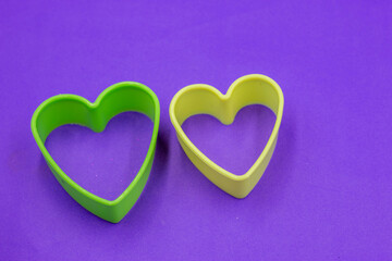 Heart shape on purple background