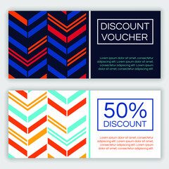 Discount voucher design. Vector illustration