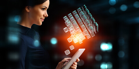 Glowing cubes. Innovation and creativity concept © Sergey Nivens