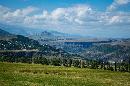 Scenic view of Debed and Dzoraget canyons from the outskirts of Dsegh village in Armenia