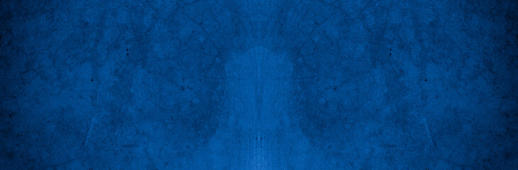 Old wall pattern texture cement blue dark abstract  blue color design are light with black gradient background.