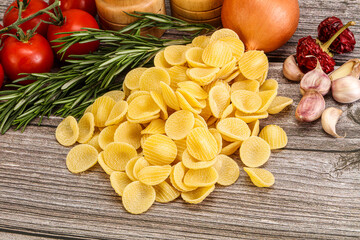 Raw Italian pasta - Orecchiette for cooking