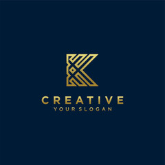 Initials k logo with a golden style color modern concept for the company Premium Vector. part 7