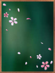 桜舞う黒板（タテ）