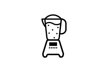  Juicer icon. Vector linear sign, symbol, logo of kitchen juicer or mixer for mobile concept and web design. Icon for the website of the store of household appliances, gadgets and electronics.