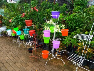 Colorful plant pots