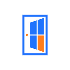 windows and door logo design vector creative idea