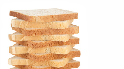 toast bread isolated on white background