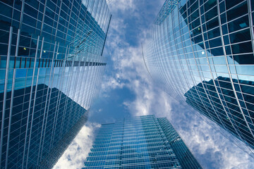 Fototapeta na wymiar futuristic modern skyscrapers of glass and metal . High quality photo