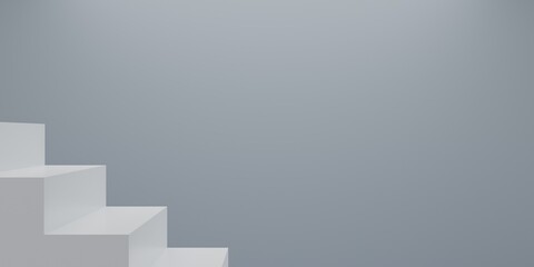 Fototapeta premium 3d white stair. light and clean geometric background