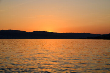 Fototapeta na wymiar Sonnenuntergang am Zürichsee