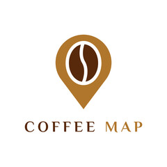 Coffee map logo design premium