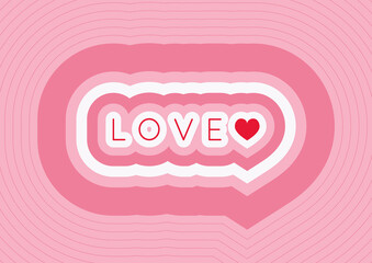 Valentine's Day, Wedding wallpaper background. Word LOVE and heart shape on pink background. For card, background, greeting card, invitation card, cover and more