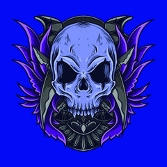 artwork illustration and t-shirt design astronaut skull engraving ornament