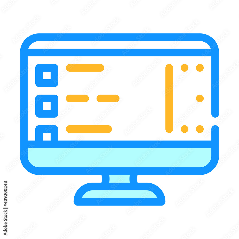 Wall mural software list of operating system color icon vector illustration