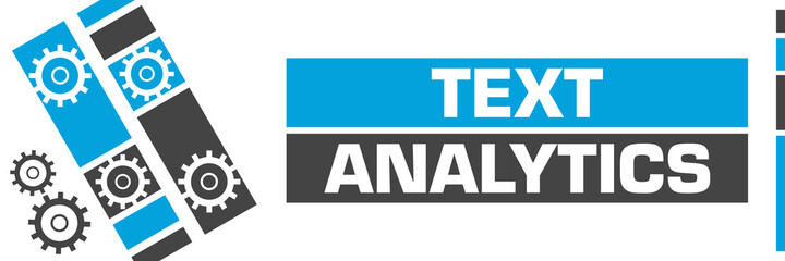 Text Analytics Blue Grey Line Boxes Gears 
