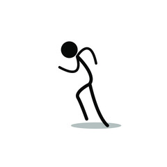 stickman running in a flat, isolated and trendy style. Stickman backgrounds for your website design logo, app, UI. Vector icon illustration, EPS10.