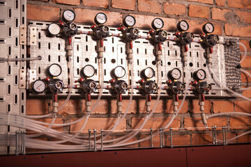 Gas pressure measuring system at beer brewery
