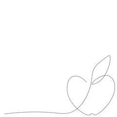 Apple icons on white background one line drawing, vector illustration	
