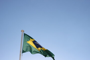 Brasilian flag waving