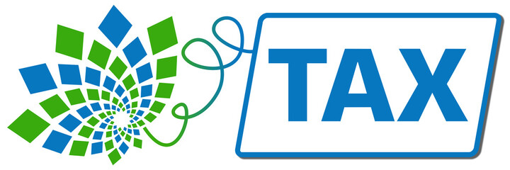 Tax Green Blue Squares Floral Box Line 