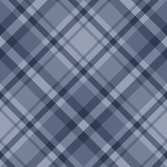 Plaid pattern vector in blue. Herringbone seamless check plaid graphic for tablecloth, blanket, throw, duvet cover, or other modern spring autumn winter textile print.