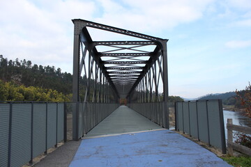 Steel walkway bridge in Portugal