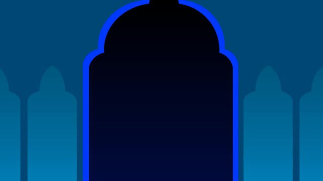 animated video Ramadhan Kareem greeting card with mosque design background