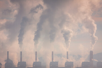 Stream of smoke from the  Industrial chimneys 